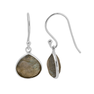 Pendientes de joyería fina, pendiente de gota con bisel de piedras preciosas de amatista natural de Plata de Ley 925 para damas y niñas - Product Image 6