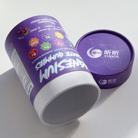 Emballage en tube de papier personnalisé écologique pour poudre de complément nutritionnel, capsule de vitamine, boîte cylindrique en carton