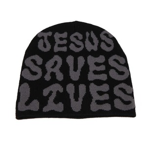 Fabricantes de Gorros Personalizados con MOQ Bajo, Gorro de Invierno de Punto con Estampado Jacquard Gótico, Sin Dobladillo, con Logo - Product Image 6