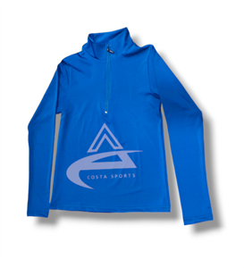 Ropa ecuestre de moda joven del OEM Capa base azul sólida de manga larga con técnicas impresas para montar a caballo - Product Image 2