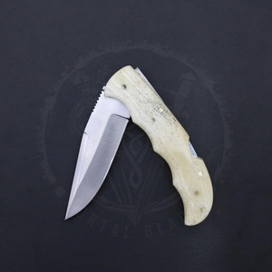 Couteaux pliants de survie, de randonnée et de chasse haut de gamme en acier J2, couteaux pliants de camping d'extérieur avec manche en os de chameau - Product Image 3