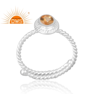 Anillo de piedras preciosas de citrino Natural de Plata de Ley 925, joyería personalizada para mujer, regalo para ella - Product Image 1