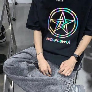 Vente en gros de haute qualité 100% coton hommes lourds sérigraphie manches courtes épaule tombante logo personnalisé t-shirt de l'usine - Product Image 6