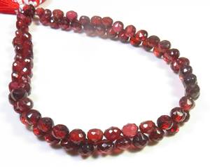 ลูกปัดพลอยโกเมนสีแดงธรรมชาติ100% ขนาด9นิ้วสำหรับสร้อยคอ - Product Image 1