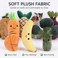 Jouet à mâcher pour animaux de compagnie en peluche, fruits et légumes de dessin animé, jouet interactif pour chien, jouet sonore, résistant aux morsures, fournitures pour animaux de compagnie