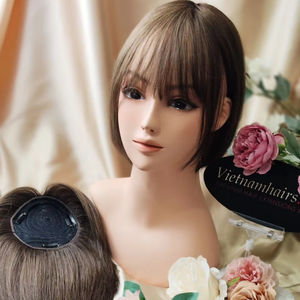 แฮร์ท็อปเปอร์ผมคนแท้จากเวียดนามสำหรับต่อผมมนุษย์ทำจาก100% หนังกำพร้าแบบตรง - Product Image 1