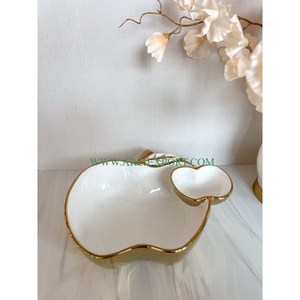 Base martelée moderne antique de concepteur de feuilles de fleur avec le bol rond de nourriture et de soupe de marbre blanc pour la maison et les ustensiles de cuisine - Product Image 6