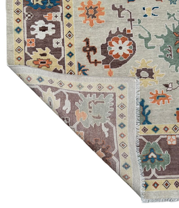 Elegante alfombra Indo Oushak anudada a mano, fusión marrón beige de diseño antiguo y moderno, tamaño personalizado para espacios habitables - Product Image 5