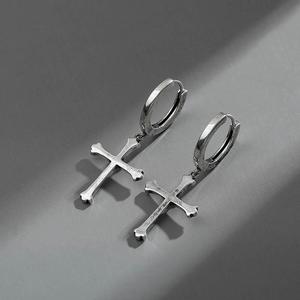 Boucles d'oreilles pendantes Jeulia Sinner Cross en argent sterling - Product Image 6