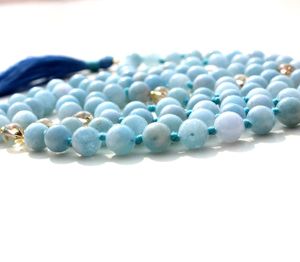 พรีเมี่ยมโยคะเครื่องประดับพลอยสีฟ้าภาวนา108ผูกปมลูกปัดมาลาแฮนด์เมดศิลปินอินเดียลูกปัดสร้อยคอ - Product Image 4