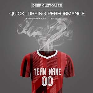 Chándal de camiseta de fútbol con sublimación de poliéster de secado rápido de alta calidad, logotipo personalizado, Impresión de nombre, colores personalizados, ropa de fútbol - Product Image 6