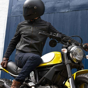 Chaqueta impermeable de cuero de moto a prueba de viento para hombres con forro térmico interior negro Uso de invierno - Product Image 3