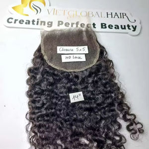 Venta al por mayor de pelo humano rizado birmano cutícula alineada pelo virgen crudo con cierre Frontal de encaje onda Natural Grado de cabello Remy - Product Image 3