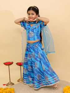 Diseñador Impreso Pure Cotton party Wear y Festival lehengas Choli con dupatta, Garba Choli Para niñas - Product Image 3
