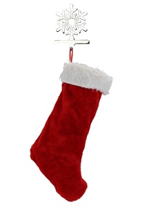 Chrome Snowflake Stocking Holder Wood Metal Cast Iron Rustic Gift <b>Box</b> Modern Designs High Quality Wholesale 2024 Made Metal - Product Image 4