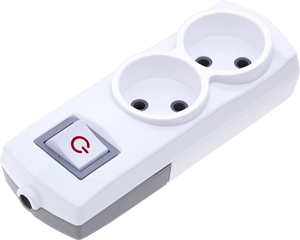 2 Gang <strong>Socket</strong> and On Off Switch Without Cable Ungrounded 16A 250V Konza Made <strong>in</strong> <strong>Turkey</strong> - Product Image 1