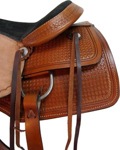 Silla de Montar Western para Caballo, Cómoda para Paseos, Cuero Repujado, Sillas de Rodeo Vaqueras, 15 16 17 18 - Product Image 4