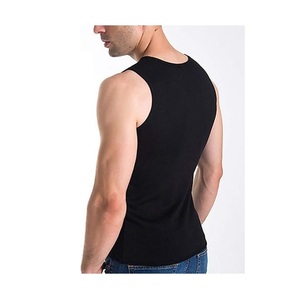 Exportation orientée surdimensionné couleur unie 100% coton débardeur à manches simples sans col rond pour hommes du Bangladesh meilleur prix - Product Image 2