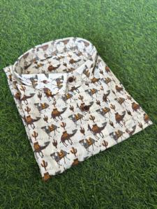 เสื้อเชิ้ตแขนสั้นผู้ชายผ้าฝ้ายออร์แกนิคทรงเข้ารูป พิมพ์ลายดิจิทัล ราคาขายส่ง ผ้าฝ้าย ไม่ยับ สวมใส่สบาย - Product Image 3