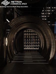 เฟอร์นิเจอร์ตกแต่งภายในสไตล์ค็อกเทลบาร์เลานจ์เคาน์เตอร์บาร์และตู้โชว์พร้อมไฟ LED - Product Image 6