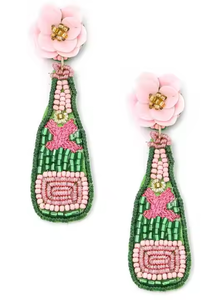 Pendientes de botón bordados con cuentas de semillas en forma de botella, joyería de moda, clásicos para fiesta, hechos a mano para mujeres y niñas, artesanías MD de la India - Product Image 2