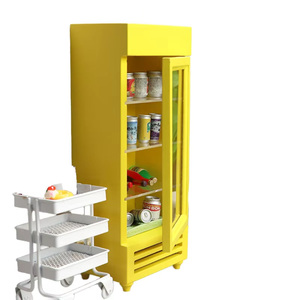 Ensemble réfrigérateur et congélateur en bois blanc <span class=keywords><strong>miniature</strong></span> pour maison de poupée pour chambre d'enfant et salon jouet d'accs de chambre à coucher - Product Image 1