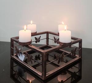 Support de bougie en métal Quadra Glow pour la décoration de la maison Lanterne et bocaux en métal de table de Noël pour la tenue de bougie - Product Image 3