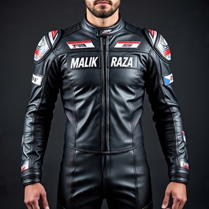 Traje de cuero de motocicleta personalizado al por mayor MOQ bajo | Servicio de tamaño de color de diseño Malik Raza - Product Image 1