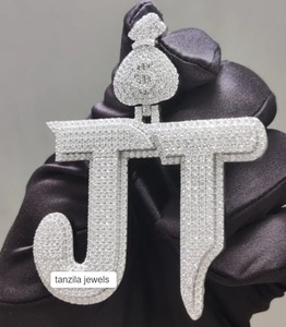 VVS1 Moissanite Diamond Pendant 925 Sterling Silver J T Colgante de arena personalizado y otras joyas de diamantes - Product Image 2