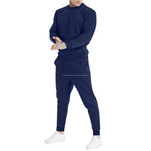 Vêtements de rue surdimensionnés pour hommes, en coton, sweat-shirt et pantalon d'hiver pour hommes, impression personnalisée, broderie usée, ensembles de survêtements lavés à l'acide - Product Image 3