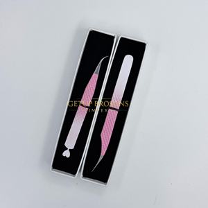 Pinzas para Extensión de Pestañas de Acero Inoxidable, Pinzas de Aislamiento con Punta de Fibra, Recubrimiento en Polvo Rosa Blanco, Herramienta Profesional para Pestañas - Product Image 6