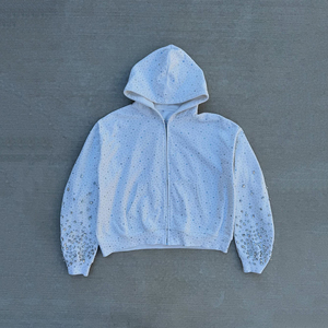 Sudadera con Capucha de Algodón de Alta Calidad con Pedrería, Sudadera Extra Grande, Gruesa, con Hombros Caídos, Lisa, Personalizable, para Hombre - Product Image 6
