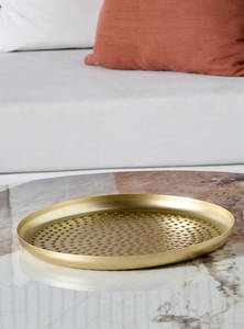 Plateau de service rond martelé en aluminium de qualité antique pour l'hôtel de restaurant de fête de mariage à la maison à un prix raisonnable - Product Image 6