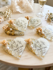 Imanes de Resina Epoxi Dorados Personalizados para Recuerdos de Boda, Corazón, Redondos, Florales, para Despedida de Soltera, Fiesta de Compromiso, Regalos para Invitados - Product Image 4