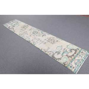 พรมขนาด 2x10 ฟุต, พรมตุรกีโบราณ, พรมขนสัตว์สีเขียวสไตล์โอเรียนทัล - Product Image 2