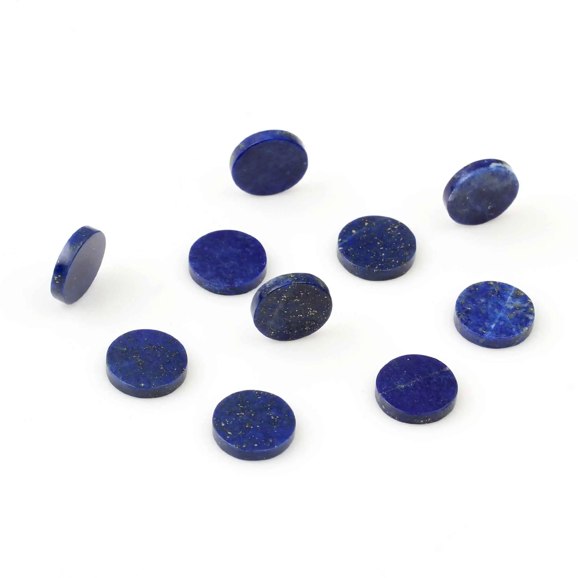 Best Selling Top Quality Natural Lapis Lazuli Smooth 12mm Flat Coin Round Shape Calibrated Gemstone For Making Jewelry Making