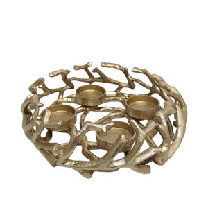 Bougeoir en métal de conception moderne décorative à la maison avec le support de 4 bras avec la décoration argentée de chambre d'hôtel et de table - Product Image 2