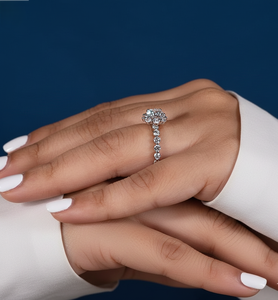 Bague de fiançailles pour femme en or blanc 14 carats plaqué rhodium, halo de diamants de laboratoire ronds, 2,05 CTW, VVS2, F, certifiée IGI, vente en gros - Product Image 6