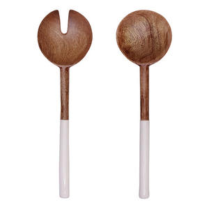 <b>Kitchen</b> Accessories Green Resin Handle & Acacia Wood Multi Function Wooden Salad Serving <b>Kitchen</b> <b>Gadgets</b> New Product Ideas 2024 - Product Image 2