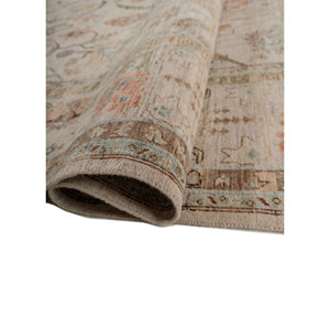 Tapis en laine afghane noué à la main Someplace in Time, motif médaillon, couleur ivoire, pour usage domestique - EA-3009 (Cs-04) - Product Image 2