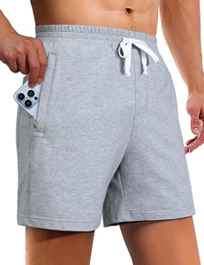Short de sport décontracté coupe ajustée pour homme | Short respirant solide 100% coton à séchage rapide pour l'été - Product Image 1