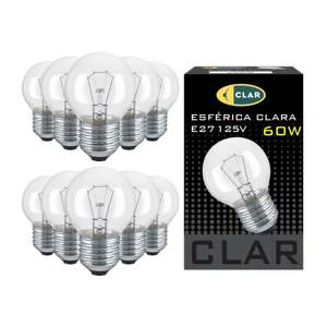 Ampoules incandescentes sphériques E27 CL 60W 125V - Product Image 1