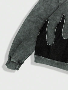 Sudadera con capucha extragrande para hombre, estilo acid wash, desgastada, mezcla de algodón suave, manga larga, cálida, cómoda, informal - Product Image 4