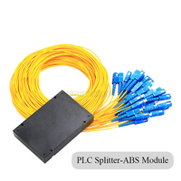 Splitter Optik FIBERVISION Fiber Optic PLC Splitter 1*X SC/APC SC/UPC Fiber PLC Splitter Perangkat Tanpa Casing Tipe Mini Kotak ABS Tipe Rak