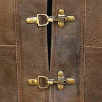 Gilet en cuir de vachette ciré marron de haute qualité pour homme grande taille, imperméable, coupe-vent, séchage rapide, col en V, boutons en corne, idéal pour l'hiver