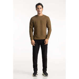 เสื้อสเวตเตอร์คอกลมแขนสั้นผู้ชาย ผ้าฝ้าย 100% สำหรับฤดูหนาว ระบายอากาศได้ดี พิมพ์ลายโลโก้ตัวอักษร MN-SWT-WS24-012 - Product Image 2