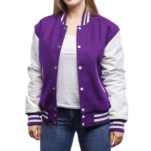 Chaqueta universitaria de mujer de longitud regular a precio competitivo/chaqueta universitaria de mujer con diseño de cierre personalizado - Product Image 1