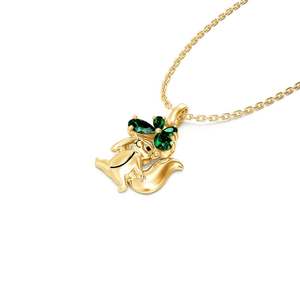 สร้อยคอเงินแท้เจลิยา รูปใบโคลเวอร์สี่แฉก ประดับเพทายและมุก - Product Image 3