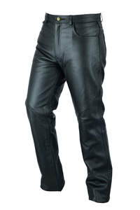 Pantalones de Motociclista de Cuero Genuino para Hombre, Cierre de Botones, Resistentes al Viento, Ecológicos, Duraderos, con Logotipo en la Cintura - Product Image 3