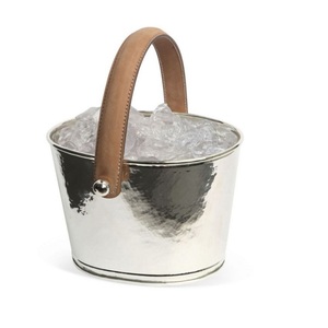 Luxury <b>Ice</b> <b>Bucket</b> with Leather Handle & <b>Champagne</b> Handmade Finished Made of Aluminum With High Quality - Product Image 1